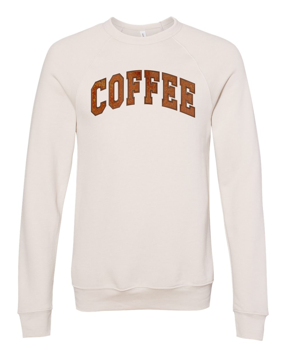Coffee Embroidered Metallic Appliqué Sweatshirt