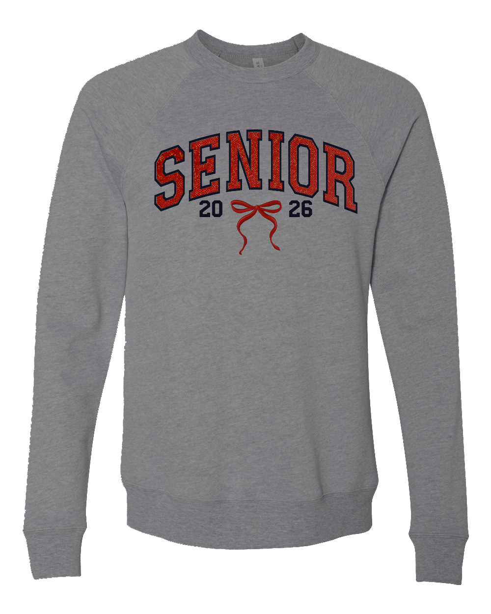 Senior Bow Customizable Embroidered Metallic Appliqué Sweatshirt
