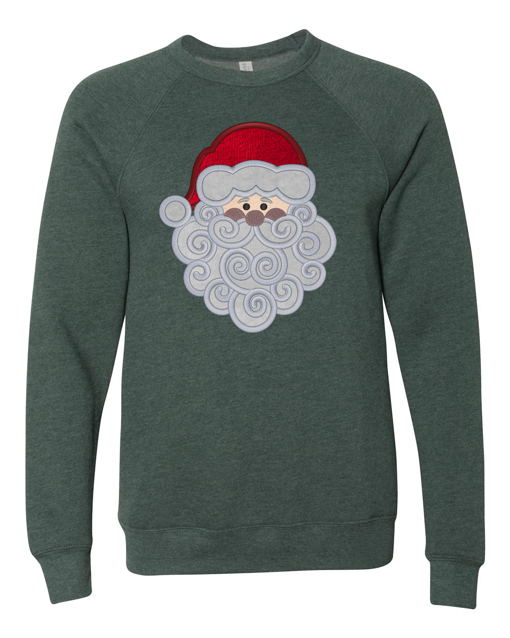 Swirly Santa Embroidered Velvet Appliqué Sweatshirt