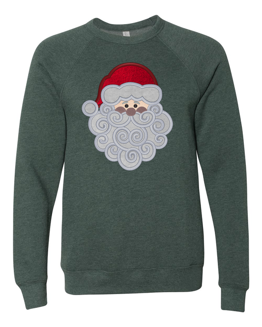 Swirly Santa Embroidered Velvet Appliqué Sweatshirt