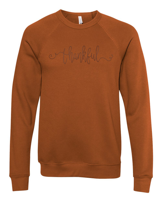 Thankful Script Embroidered Sweatshirt